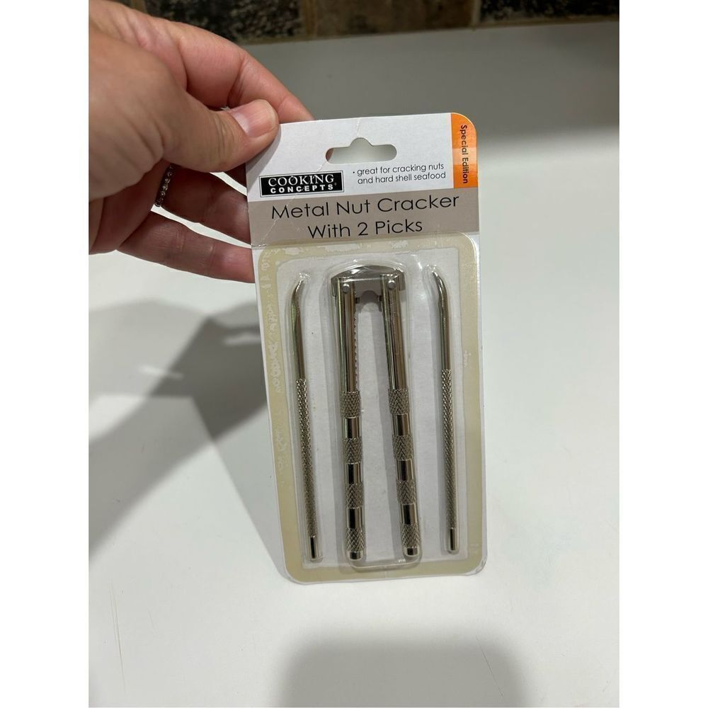 🌼5for$25🌼 1 classic 5" Metal NUTCRACKER + 2 Steel PICks
